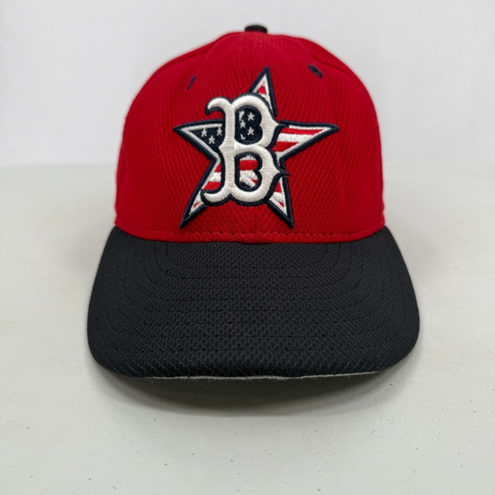 New Era 59FIFTY Fitted Hat Mens 7 1/2 Red Black Boston Red Sox Patriotic Star